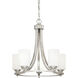 Bristo 5 Light 21 inch Satin Nickel Chandelier Ceiling Light